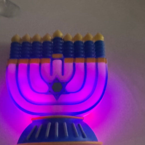 Other - Blue and Gold Menorah with Purple Glow